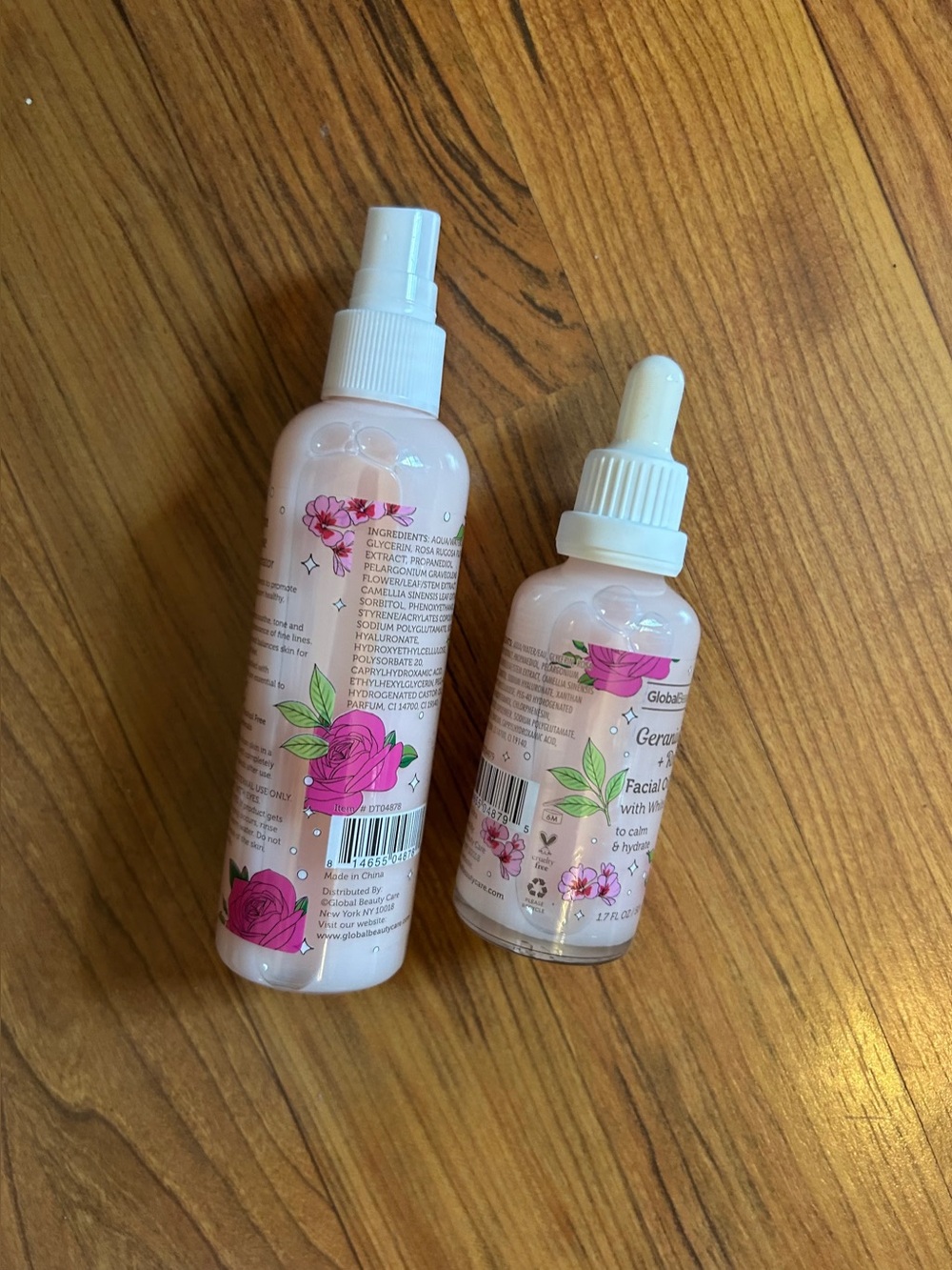 Geranium Facial Serum & Hydrating Mist - Pink Floral Duo